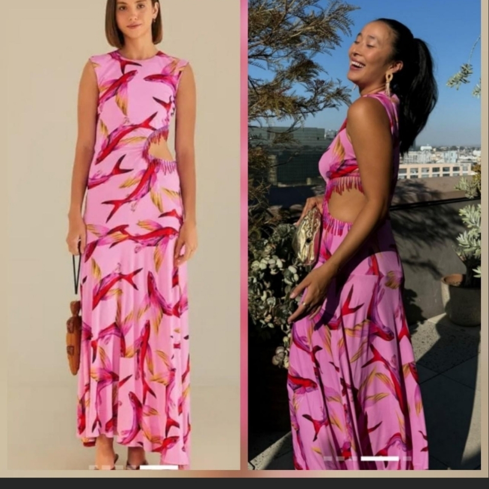 Farm Rio Flying Fish Cut Out Maxidress - Picture 1 of 7